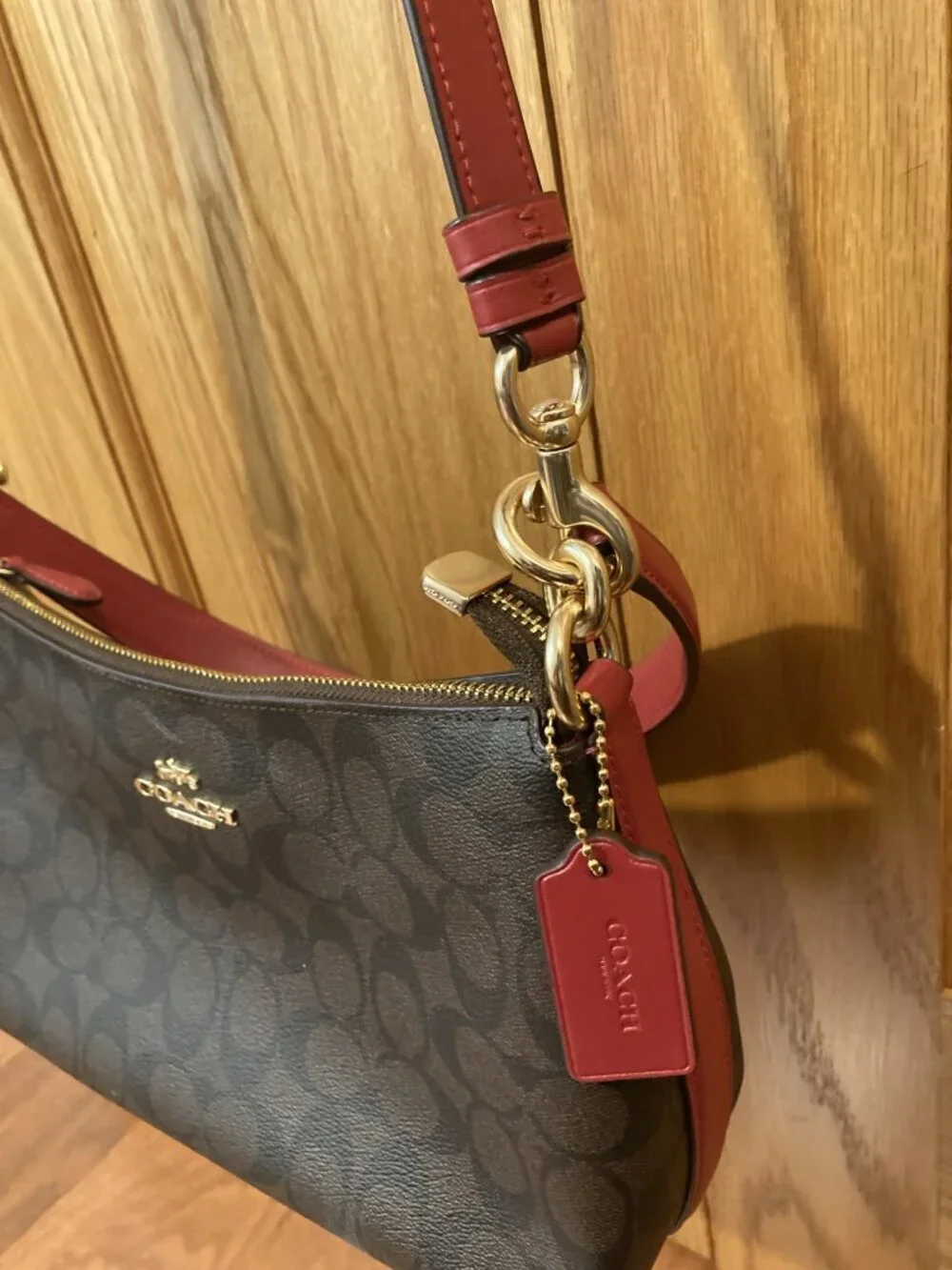 Coach brown red